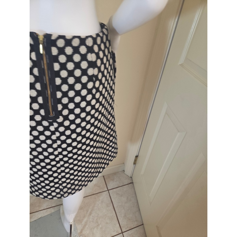 Boden Womens Wool Blend Polka Dot A-Line Skirt Navy Blue Cream US 4R Zip Back - Picture 12 of 12